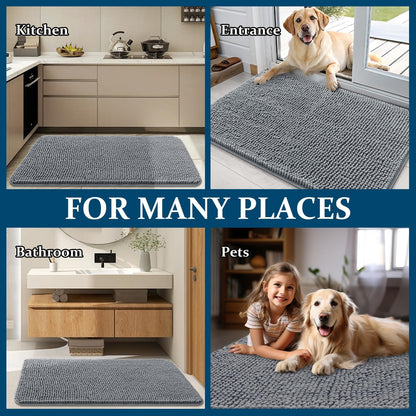 Super Absorbent Dog Door Mat – Non-Slip, Fast-Drying Microfiber Pet Rug for Muddy Paws (30" × 20")