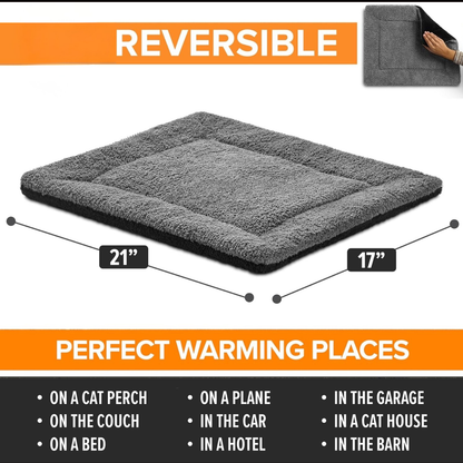 Self-Warming Cat Bed Pad – Reversible, Self-Heating Mat for Indoor & Outdoor Cats (21x17")