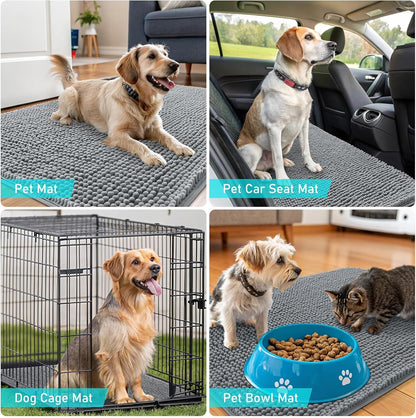 Super Absorbent Dog Door Mat – Non-Slip, Fast-Drying Microfiber Pet Rug for Muddy Paws (30" × 20")